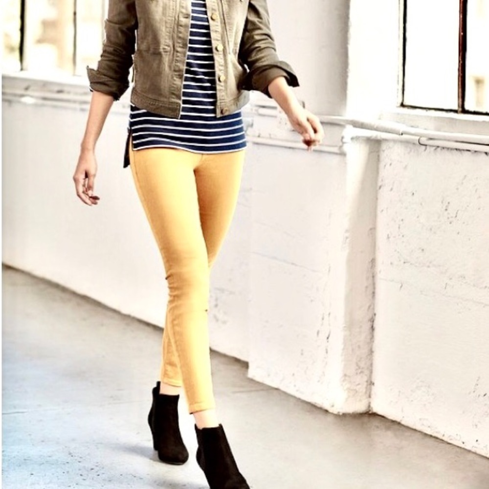 J. Crew toothpick ankle jeans daffodil yellow